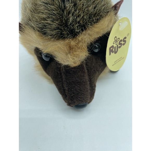 Russ Plush Hedgehog Prickles Stuffed Animal Russ Berrie Toy 8" New Hedgy Vintage - Picture 4 of 8